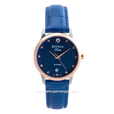 BONIA BNB10576-2387 Navy Rosegold Leather Strap