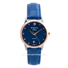 BONIA BNB10576-2387 Navy Rosegold Leather Strap