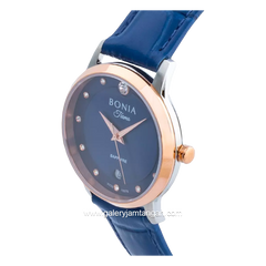 BONIA BNB10576-2387 Navy Rosegold Leather Strap