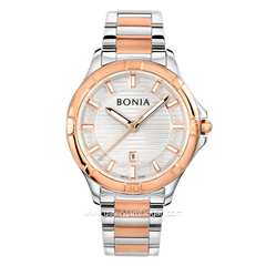 BONIA BNB10750-1612 Silver Rosegold Stainless Steel
