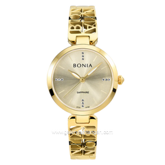 BONIA BNB10766-2223 Gold Sapphire Crystal Stainless Steel