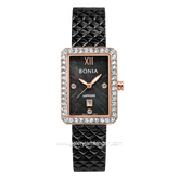 BONIA BNB10811-2033S Black Rosegold Sapphire Crystal Stainless Steel