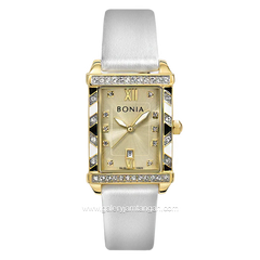 Bonia BNB10820-2223S White Gold Leather Strap