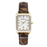BONIA BNB10829-2217S Brown Gold Dial White Leather Strap