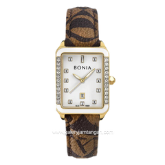 BONIA BNB10829-2217S Brown Gold Dial White Leather Strap
