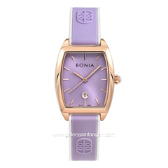 BONIA BNB10837-2502 Purple Rosegold Rubber Strap