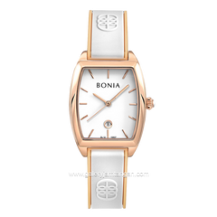 BONIA BNB10837-2512 White Rosegold Rubber Strap