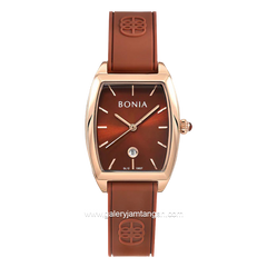 BONIA BNB10837-2542 Brown Rosegold Rubber Strap