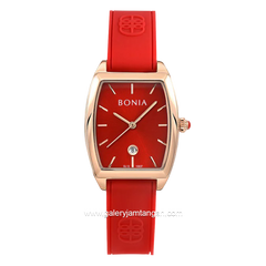 BONIA BNB10837-2562 Red Rosegold Rubber Strap