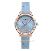 BONIA BNB10838-2582 Blue Rosegold Rubber Strap