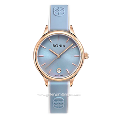 BONIA BNB10838-2582 Blue Rosegold Rubber Strap