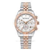 BONIA BNB10845-1612C Chronograph Silver Rosegold Stainless Steel