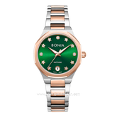 BONIA BNB10847-2699 Silver Rosegold Dial Green Stainless Steel