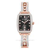 BONIA BNB10853-2537S Rosegold Dial Black Stainless Steel