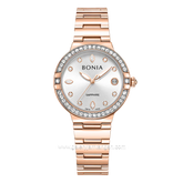 BONIA BNB10854-2517S Rosegold Dial Silver Stainless Steel