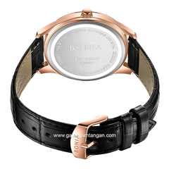 BONIA BNB10857-1532 Black Rosegold Leather Strap