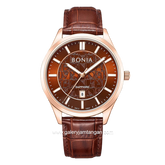 BONIA BNB10857-1542 Brown Rosegold Leather Strap