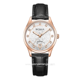 BONIA BNB10857-2517 Black Rosegold Leather Strap