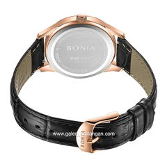 BONIA BNB10857-2517 Black Rosegold Leather Strap