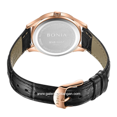 BONIA BNB10857-2537 Black Rosegold Leather Strap