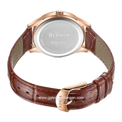 BONIA BNB10857-2547 Brown Rosegold Leather Strap