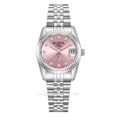 BONIA BNB10873-2377 Silver Dial Pink Stainless Steel