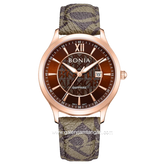 BONIA BNB10877-1543 Monogram Sapphire Crystal Genuine Leather