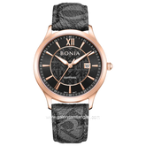 BONIA BNB10877-2537 Monogram Sapphire Crystal Genuine Leather