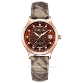 BONIA BNB10877-2547 Monogram Sapphire Crystal Genuine Leather