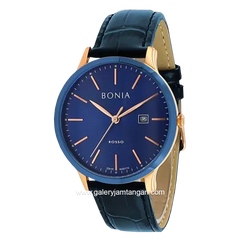 BONIA BNR174-1582 Blue Rosegold Leather Strap