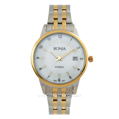 BONIA BR10097-2155 Silver Gold Dial White Stainless Steel