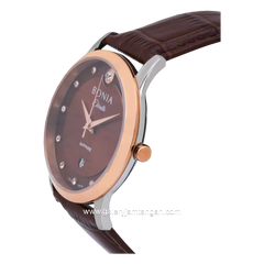 BONIA BNB10576-1347 Brown Rosegold Leather Strap