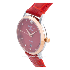 BONIA BNB10576-2367 Red Rosegold Leather Strap