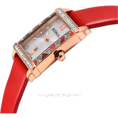 BONIA BNB10820-2513S Red Rosegold Leather Strap