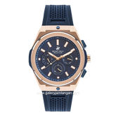 Beverly Hills Polo Club BP3206X.999 Blue Rosegold Rubber Strap