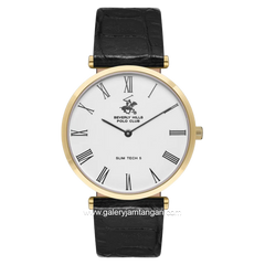 BEVERLY HILLS POLO CLUB BP3615X.131 Black Leather Strap