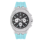 Beverly Hills Polo Club BP3624X.350 Blue Silver Multifunction Silicone Strap