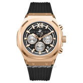 Beverly Hills Polo Club BP3785X.451 Black Rosegold Rubber Strap