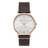 Alexandre Christie AC 8458 LSLRGSL Brown Rosegold Leather Strap