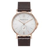 Alexandre Christie AC 8458 MSLRGSL Brown Rosegold Leather Strap