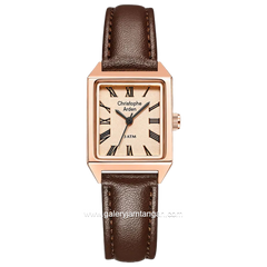 Christophe Arden CA 1004 LH Brown Dial Rose Leather Strap