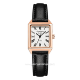 Christophe Arden CA 1004 LH LRGSL2 Black Rosegold Dial White Leather Strap