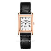 Christophe Arden CA 1006 LH LRGSL Black Rosegold Dial White Leather Strap