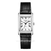 Christophe Arden CA 1006 LH LSSSL Black Silver Dial White Leather Strap