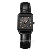 Christophe Arden CA 2003 LD Black Hour Marker Rosegold Leather Strap