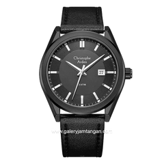 Christophe Arden CA 2005 MD Black Hour Marker White Leather Strap