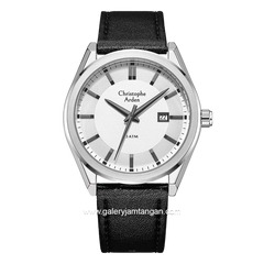 Christophe Arden CA 2005 MD Black Silver Leather Strap