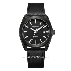 Christophe Arden CA 3001 MD Black Hour Marker White Leather Strap