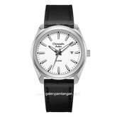Christophe Arden CA 3001 MD Black Dial White Leather Strap