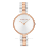 CALVIN KLEIN 25100040 Silver Rosegold Dial White Stainless Steel